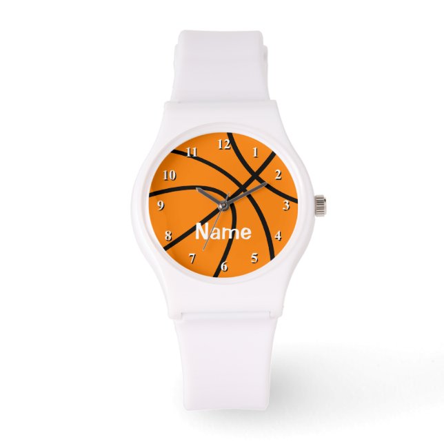 Pulsera Reloj de baloncesto con nombre personalizable (Anverso)