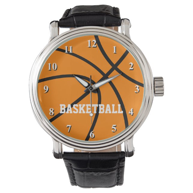 Pulsera Reloj de baloncesto con texto personalizado (Anverso)