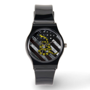 Pulsera Reloj de bandera americana industrial y serpiente