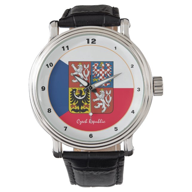 Pulsera Reloj de bandera checa patriótico, moda de la Repú (Anverso)