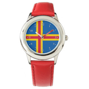 Pulsera Reloj de bandera patriótica de las Islas Åland