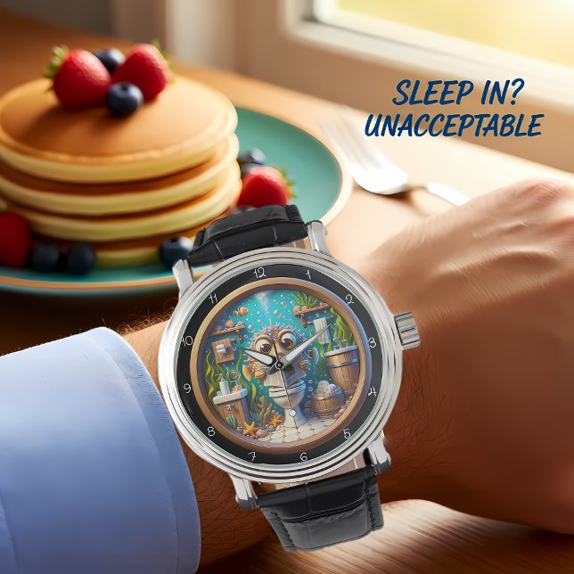 Pulsera Reloj de baño de pez globo de puré divertido (Subido por el creador)