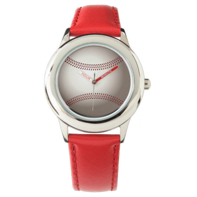 Pulsera Reloj de beisbol ajustable de bizcocho para niños (Anverso)