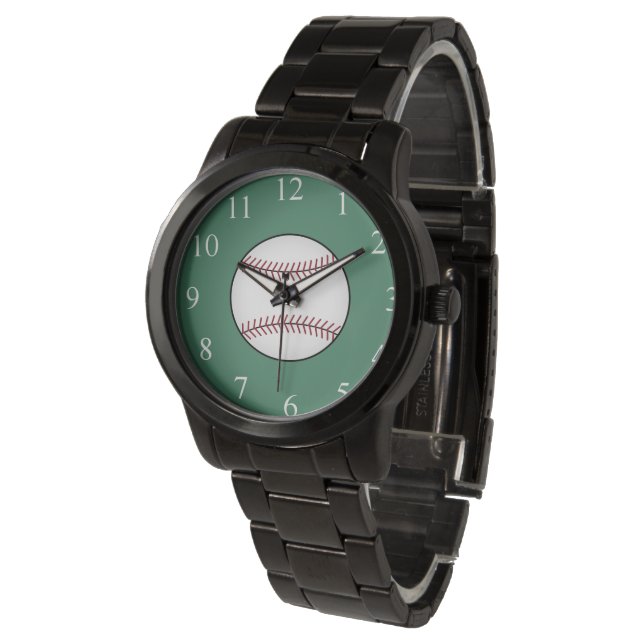 Pulsera Reloj de béisbol verde regalo (Angular)