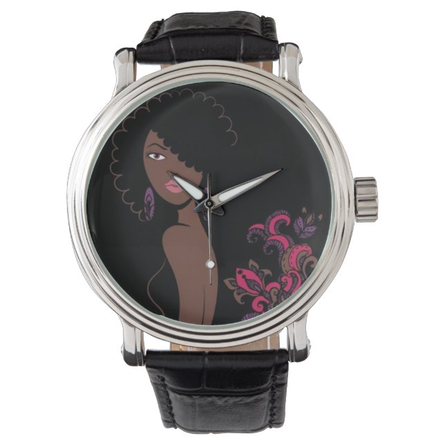 Pulsera Reloj de belleza afrocéntrico (Anverso)