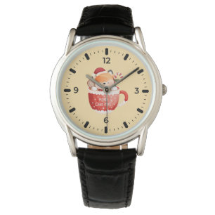 Pulsera Reloj de Bolsillo Cute Fox Feliz Navidad