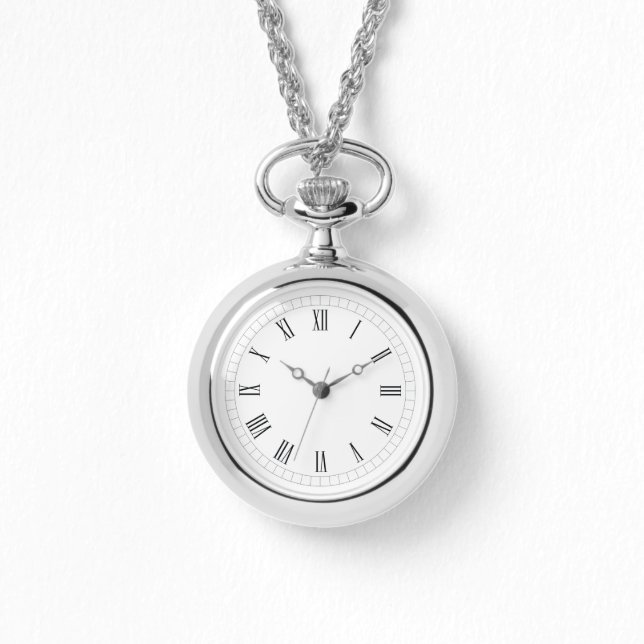 Pulsera Reloj de bolsillo de numerales romanos de plata (Anverso)