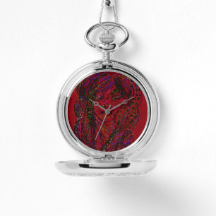 Pulsera Reloj de bolsillo de plata de chica soñadora de la