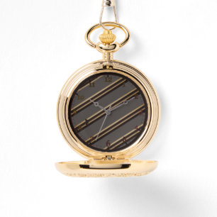 Pulsera Reloj de bolsillo dorado con patrón de franja de c
