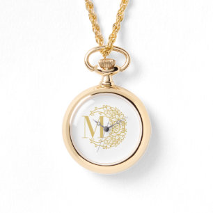 Pulsera Reloj de bolsillo dorado personalizado con inicial