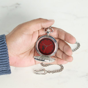Pulsera Reloj de bolsillo rojo plateado patrón Blinky the