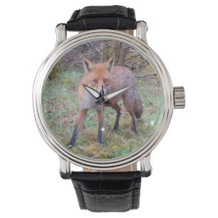 Pulsera Reloj de bosque silvestre de zorro rojo nevado