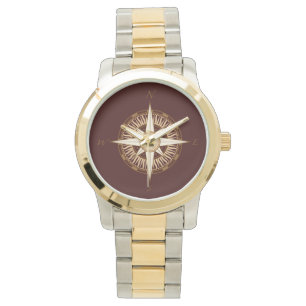 Pulsera Reloj de Brown del rosa de compás