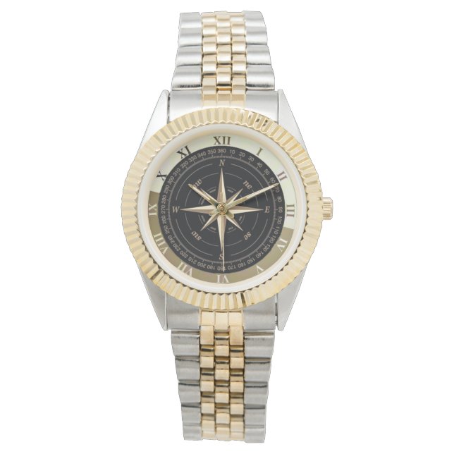 Pulsera reloj de brújula dorada (Anverso)