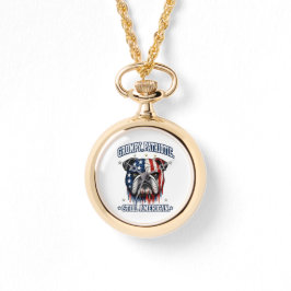 Pulsera Reloj de Bulldog Patriótico Gruñón del 4 de Julio
