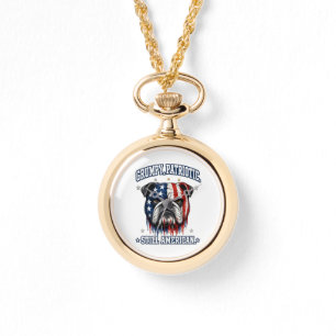 Pulsera Reloj de Bulldog Patriótico Gruñón del 4 de Julio