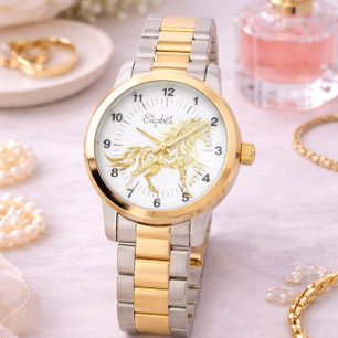 Pulsera Reloj de caballo de oro regalo para ella estilo el