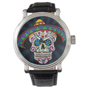 Pulsera Reloj de Calavera de Azúcar