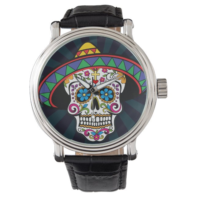 Pulsera Reloj de Calavera de Azúcar (Anverso)