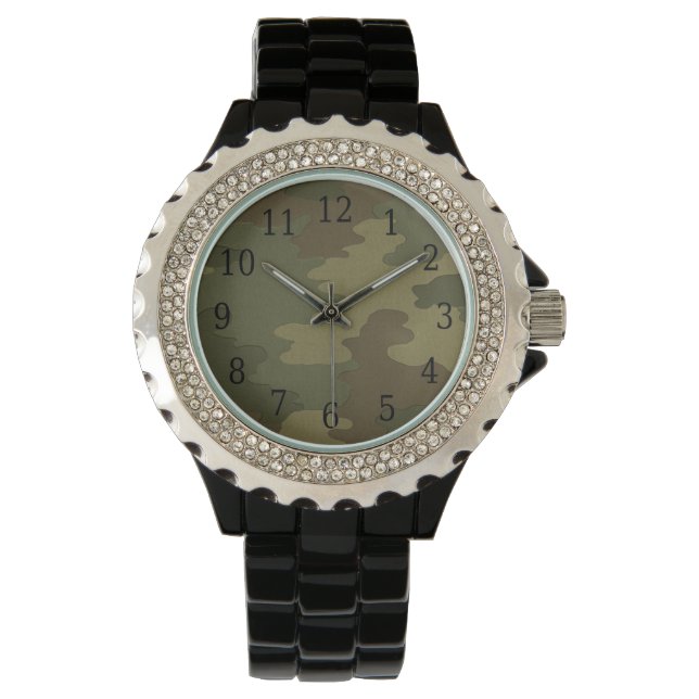Pulsera Reloj de Camuflaje Oscuro (Anverso)