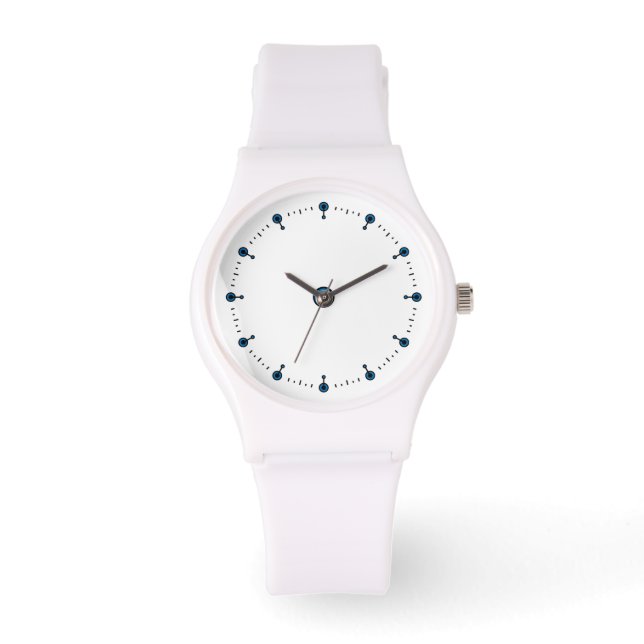 Pulsera Reloj de cara innumerable con puntos azules (Anverso)