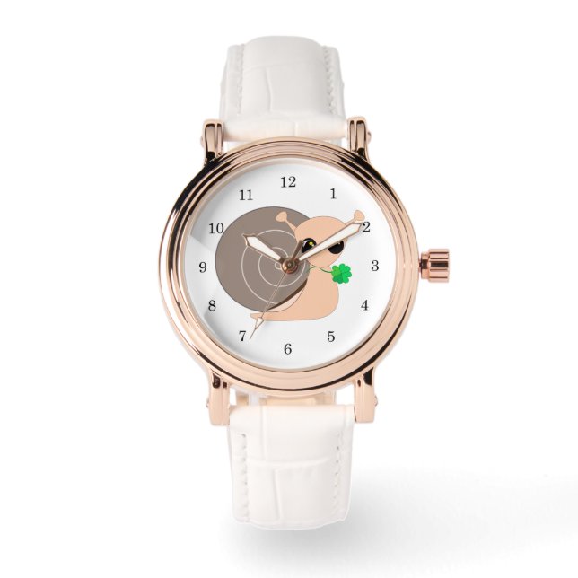 Pulsera Reloj de caracol con trébol (Anverso)