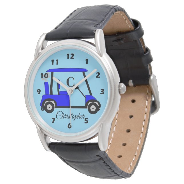 Pulsera Reloj de Carrito de Golf Azul (Angular)