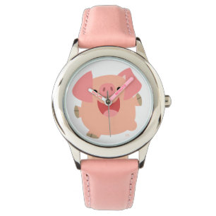 Pulsera Reloj de cerdo de dibujos animados alegre