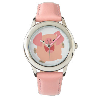 Pulsera Reloj de cerdo de dibujos animados alegre