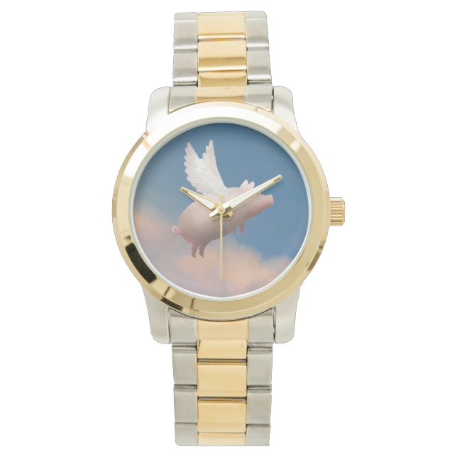 Pulsera reloj de cerdo volante (Anverso)