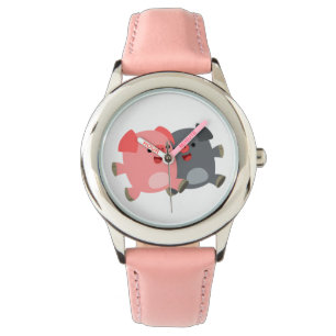 Pulsera Reloj de cerdos de Personalizado blanco y negro