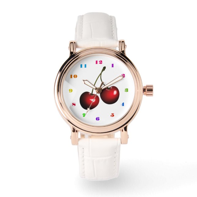 Pulsera Reloj de Cereza Roja Dulce (Anverso)