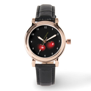 Pulsera Reloj de Cerezas Rojas
