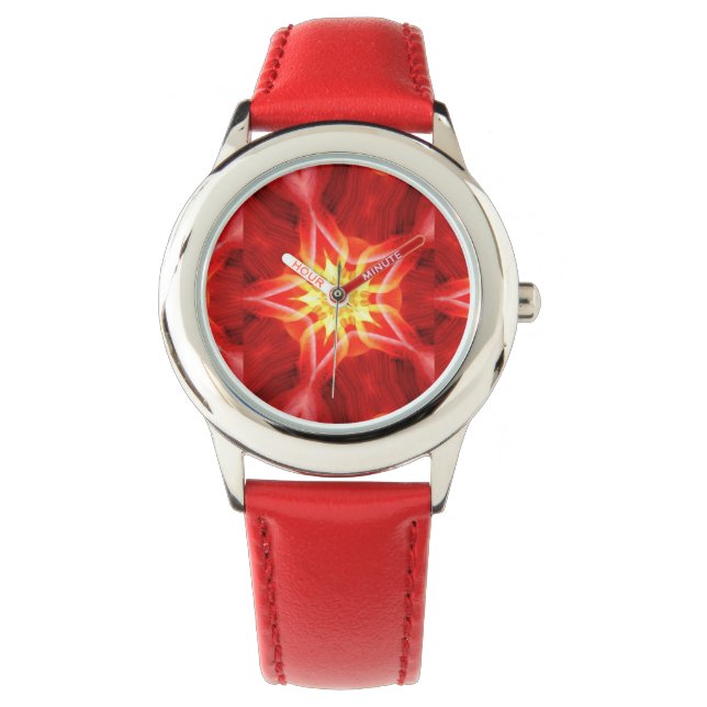 Pulsera reloj de chica abstracto de estrella roja (Anverso)