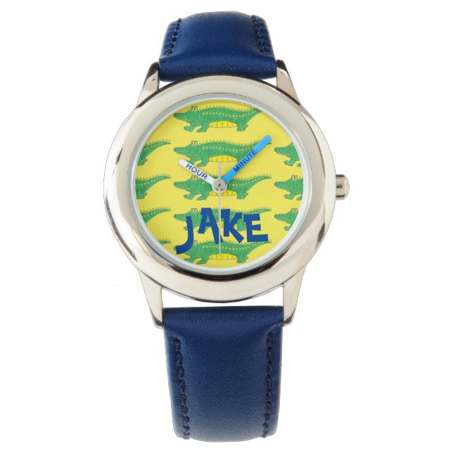 Pulsera Reloj de cocodrilos de gator personalizado (Anverso)