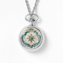 Reloj de collar Cerulean Bloom Tapestry