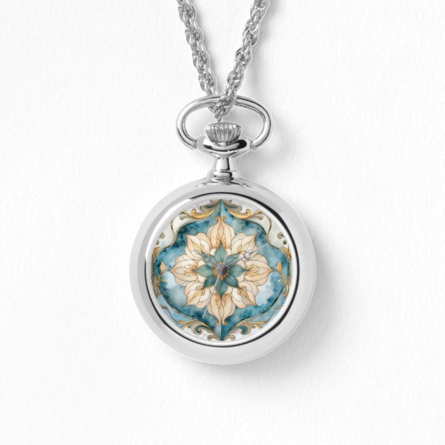 Pulsera Reloj de collar Cerulean Bloom Tapestry (Anverso)