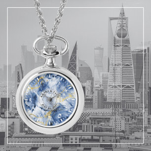 Pulsera Reloj de collar con colgante de canica de acuarela