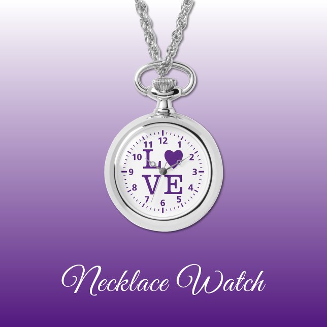 Pulsera Reloj de collar de amor morado y blanco (Subido por el creador)