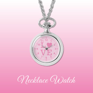 Pulsera Reloj de collar de amor rosa
