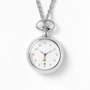Pulsera Reloj de collar de plata para Navidades alegres