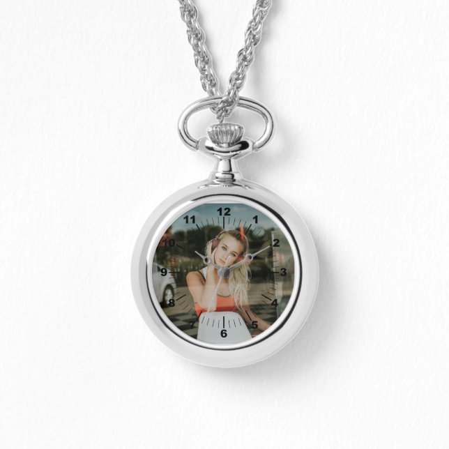 Pulsera Reloj de collar de plata - Personalizado (Anverso)