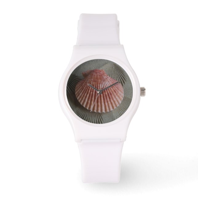 Pulsera Reloj de conchas marinas con temas de playa (Anverso)