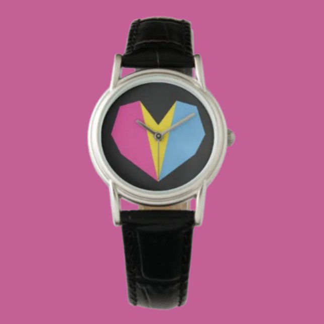 Pulsera Reloj de corazón orgullo pansexual (Subido por el creador)