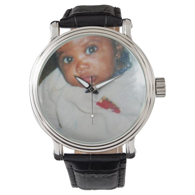 Pulsera Reloj de correa de cuero masculino (Anverso)