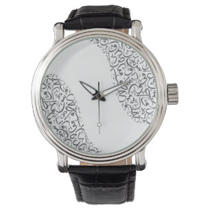 Pulsera Reloj de correa de cuero negro vintage para hombre