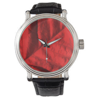 Pulsera Reloj de correa de cuero ventilado de Poinsettia