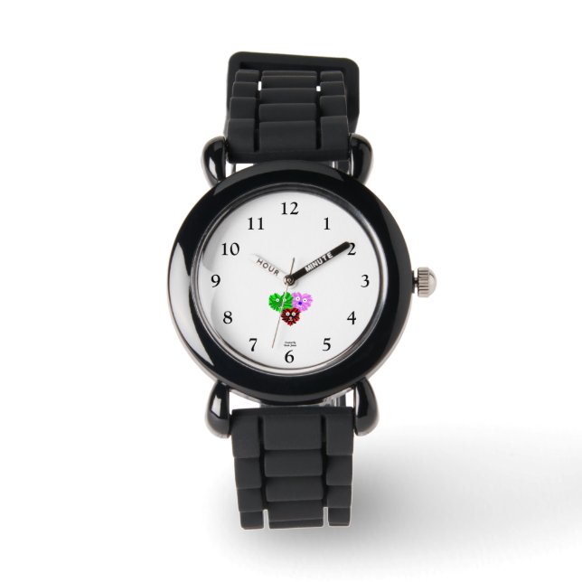 Pulsera Reloj de correa de Purpurina plateado de niños con (Anverso)