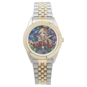 Pulsera Reloj de cosas favoritas de plata y oro