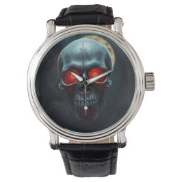 Pulsera Reloj de cráneo con ojo ardiente épico para noches
